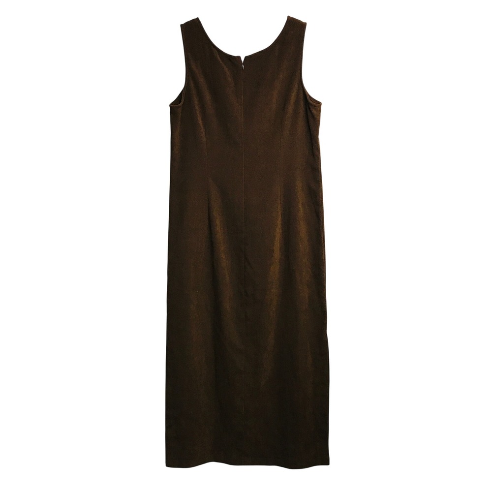 Rhythm Vintage Brown Corduroy Sleeveless Maxi Column Dress Scoop Neck Chocolate - Picture 6 of 11